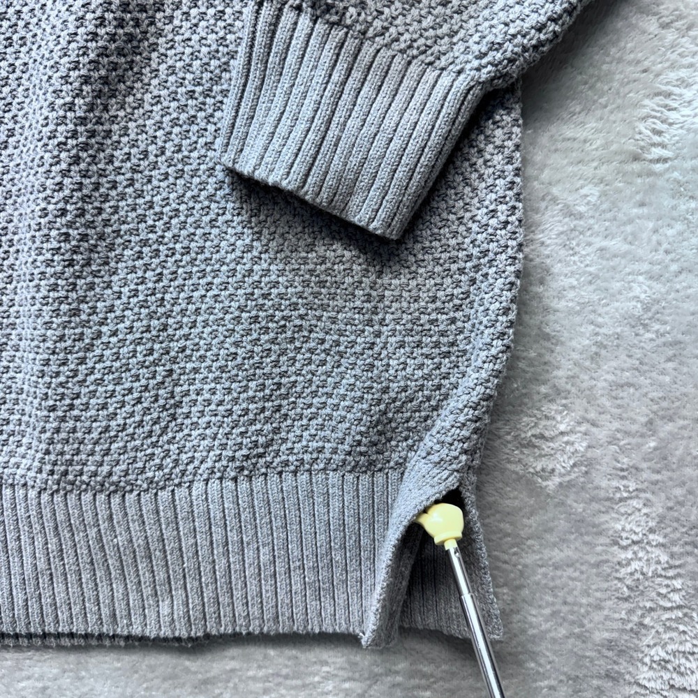 Old Navy Womens 2X Gray Textured Chunky Knit Raglan Crew Neck Sweater Pullover - Picture 5 of 10